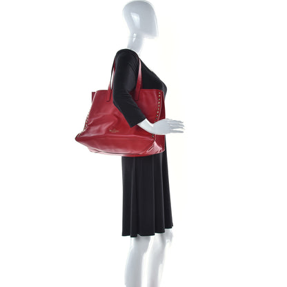 Valentino Garavani Nappa Medium Rockstud Soft Tote Red 2 of 11