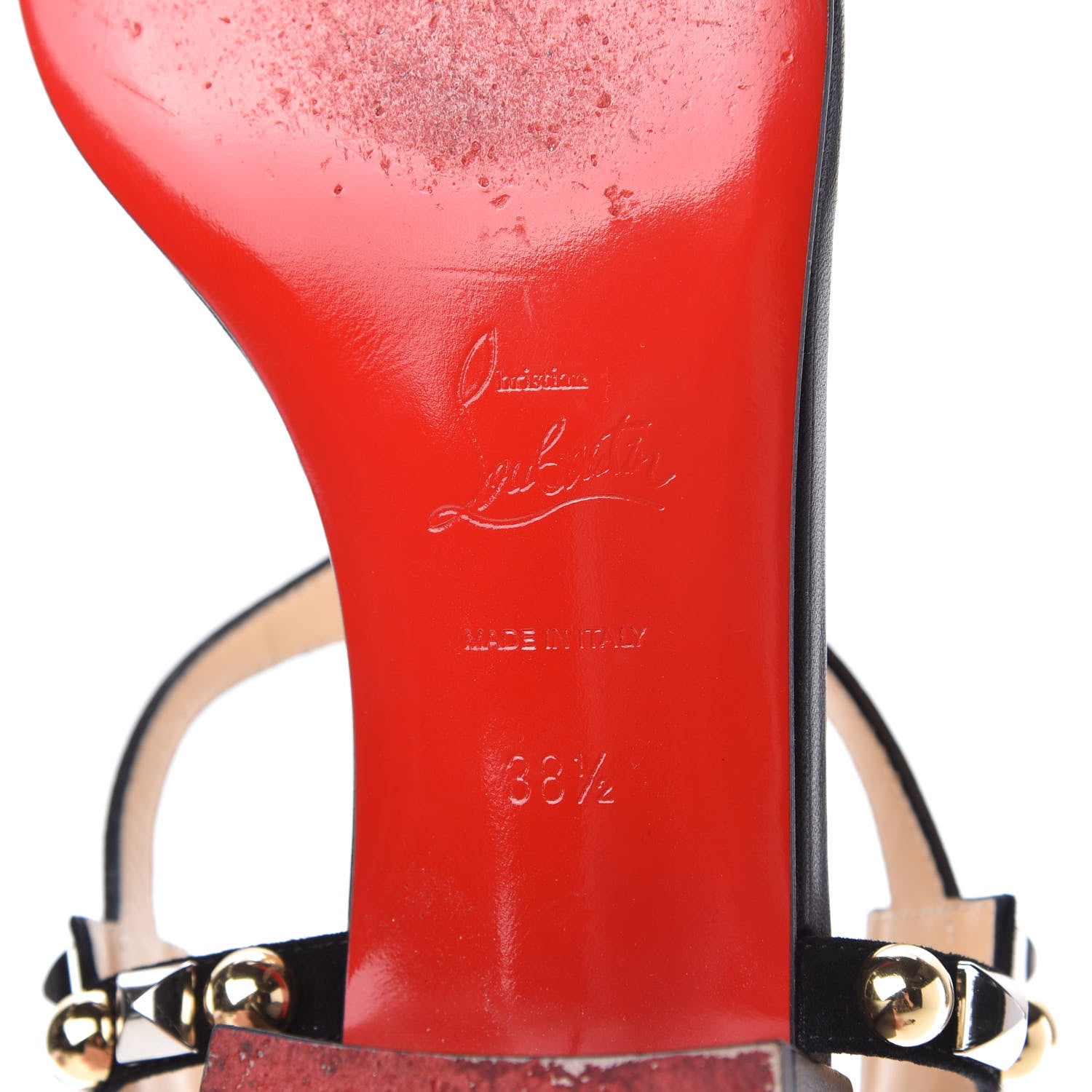 Christian Louboutin Nappa Kaleidra 25 T-Strap Sandals 38.5 Black 8 of 9