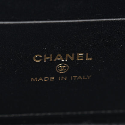 Chanel Lambskin Quilted Small Crystal Top Handle Vanity Case With Chain Black 6 of 11