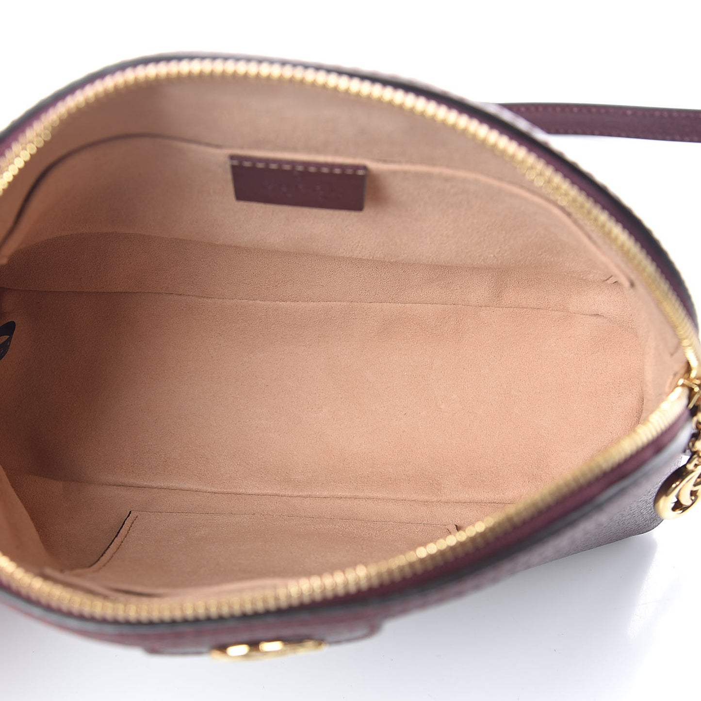 Textured Calfskin Web Small Ophidia Dome Shoulder Bag Vintage Bordeaux
