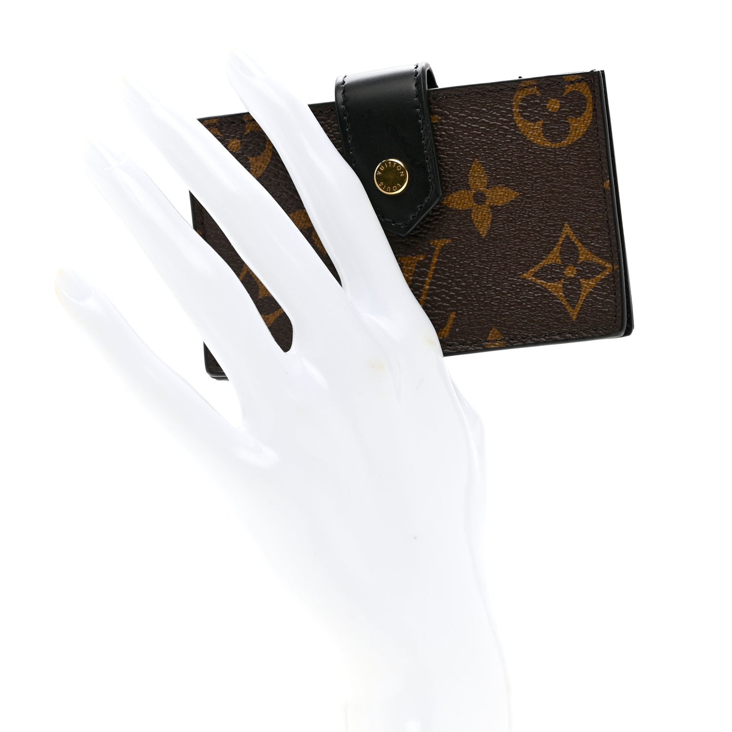 Monogram Gusset Card Holder Black