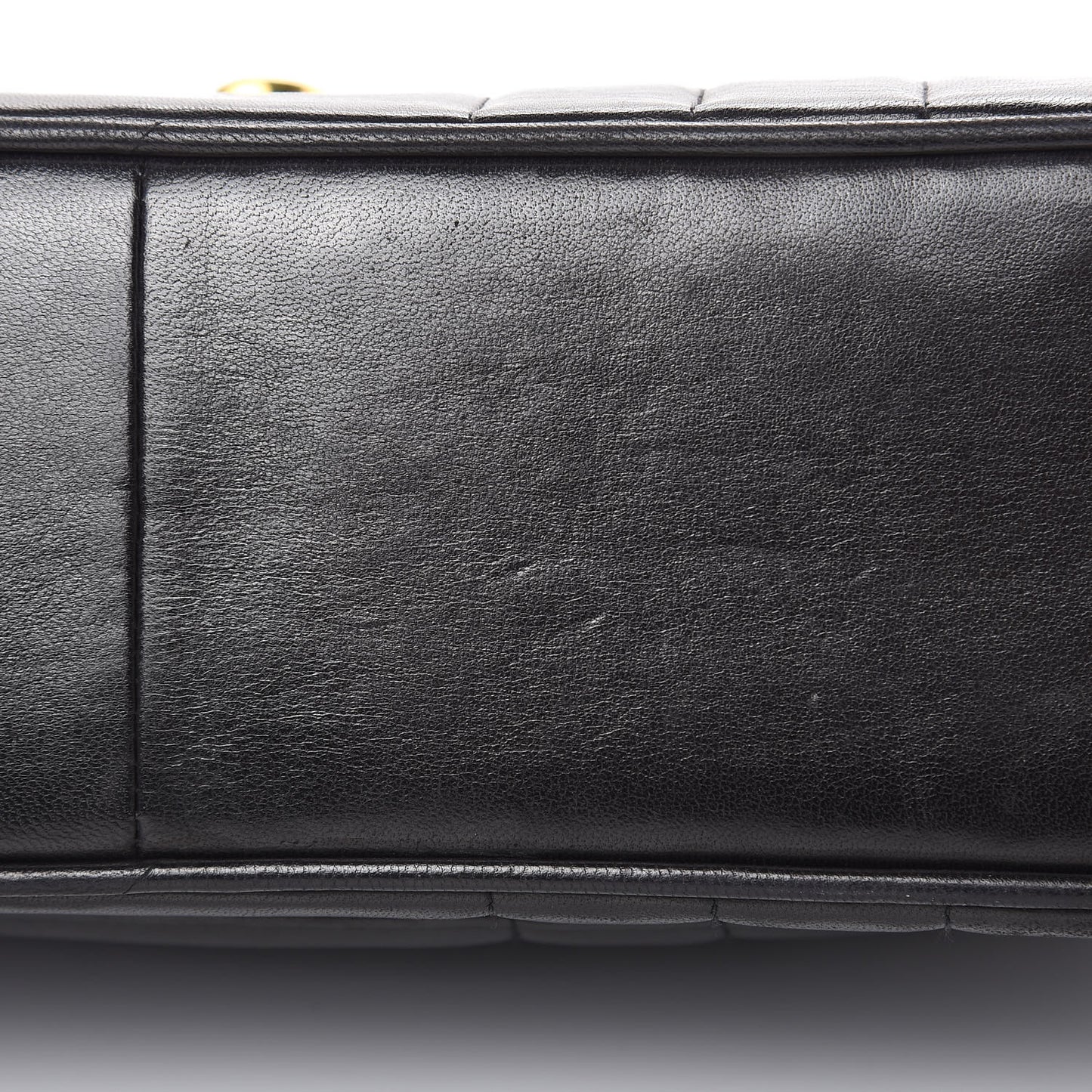 Lambskin Vertical Quilt Jumbo Single Flap Black