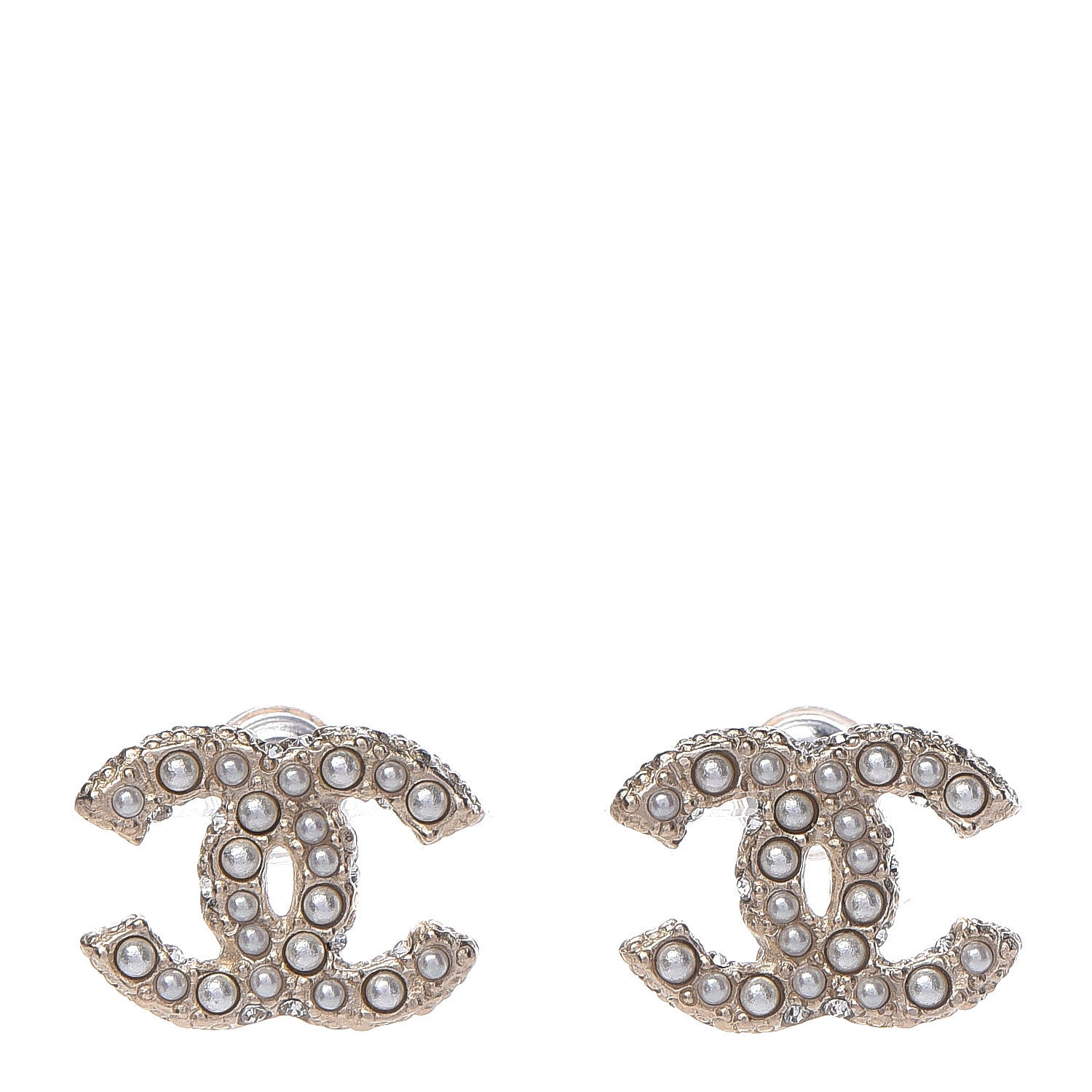 Chanel Pearl CC Earrings Light Gold 1 of 5