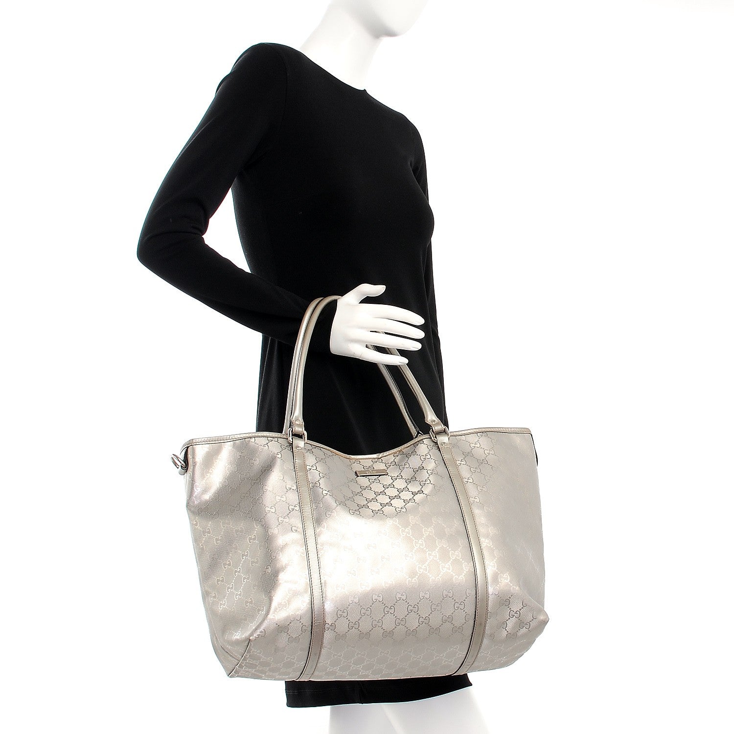 Gucci Imprime Monogram Large Joy Tote Silver 9 of 14