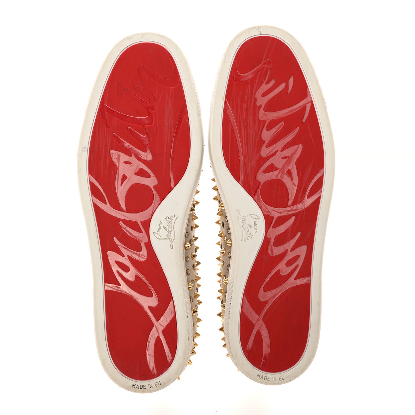 Veau Velours Spikes Womens Roller Boat Flat 44 Gold