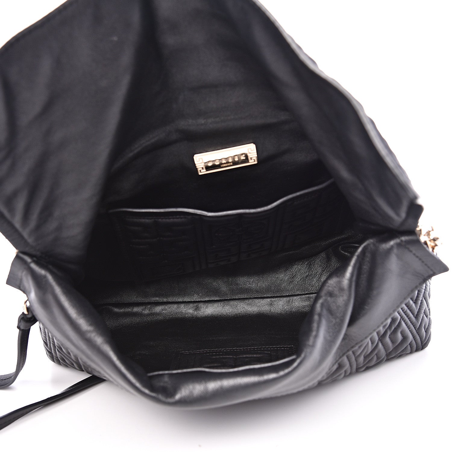 Versace Nappa Ricamo Quilted The Greek Shoulder Bag Black 4 of 10