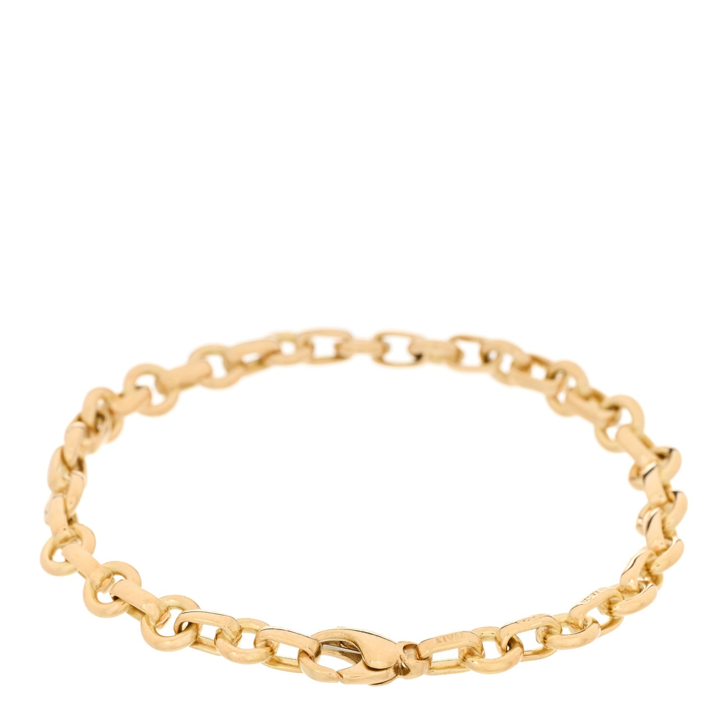 18K Yellow Gold Circle Link Chain Bracelet