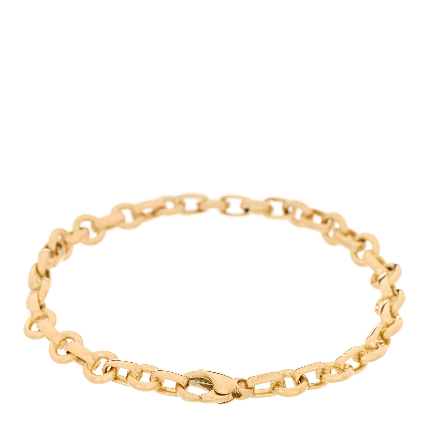 Tiffany 18K Yellow Gold Circle Link Chain Bracelet 2 of 4