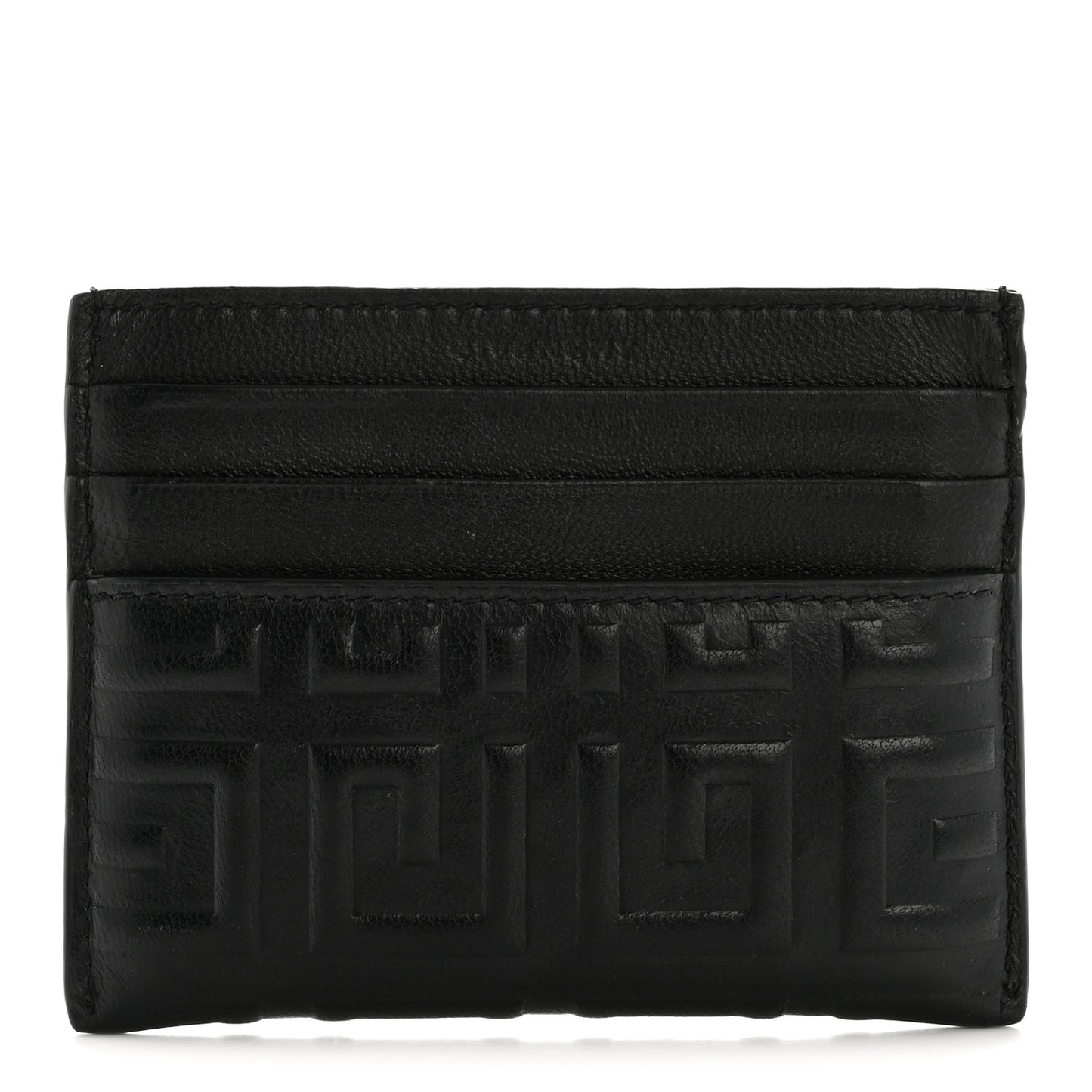 Calfskin 4G Embossed Card Holder Black