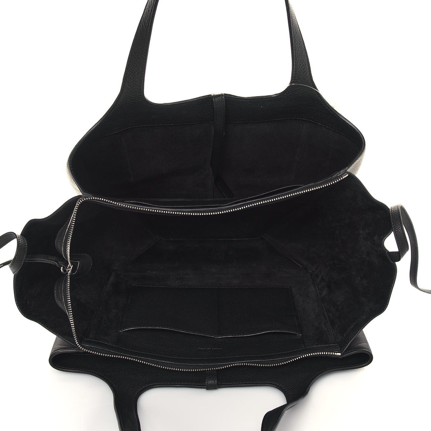 Baby Grained Calfskin Medium Tri-Fold Bag Black