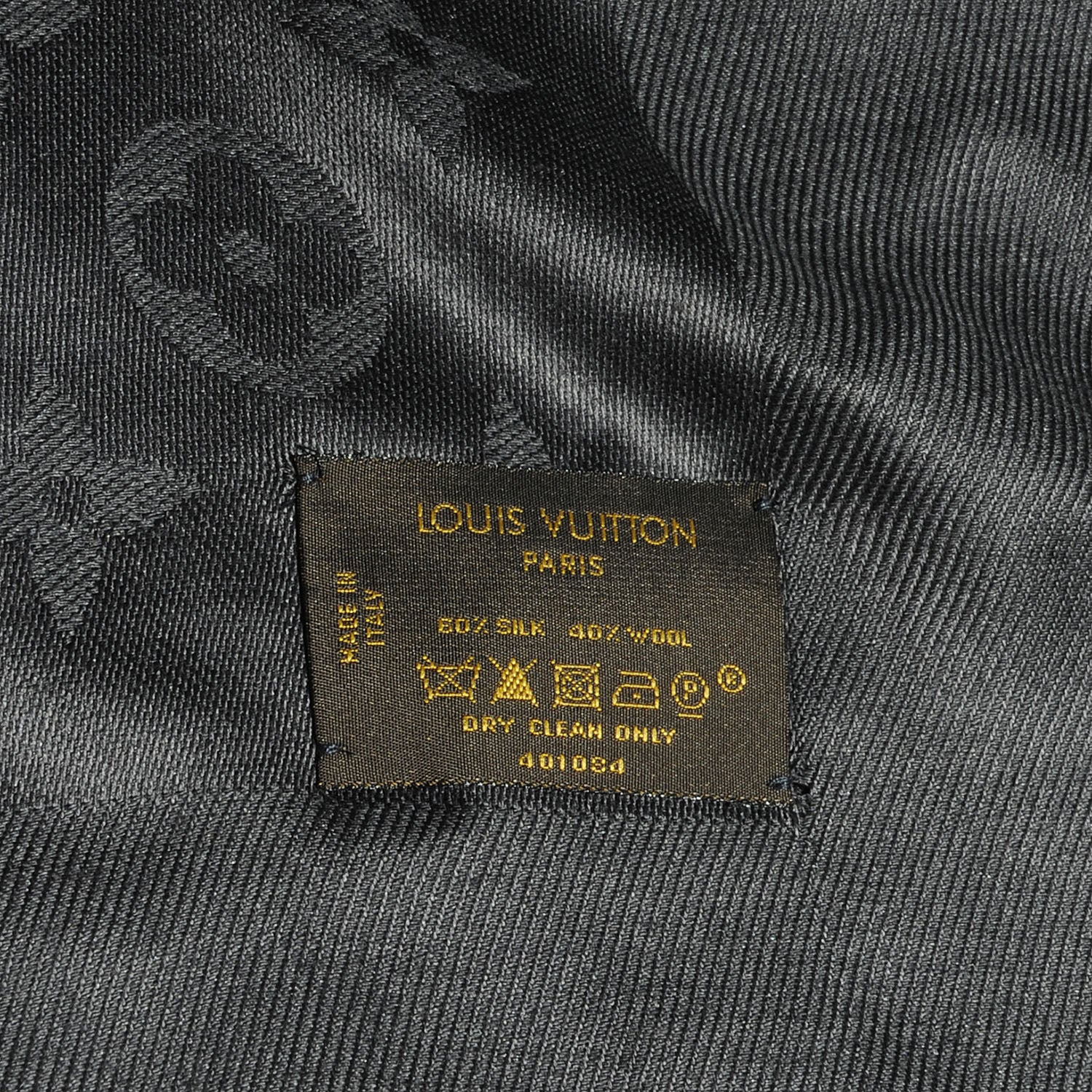 Louis Vuitton Wool Silk Monogram Shawl Anthracite 4 of 4