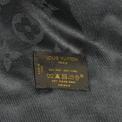 Louis Vuitton Wool Silk Monogram Shawl Anthracite 4 of 4