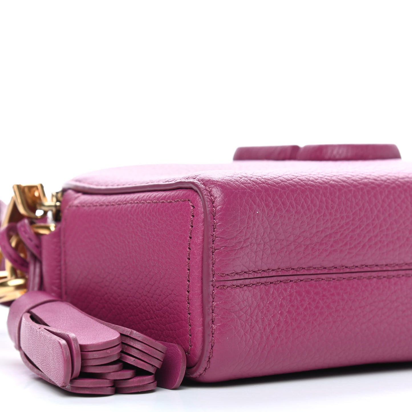 Calfskin Shutter Camera Crossbody Bag Pink