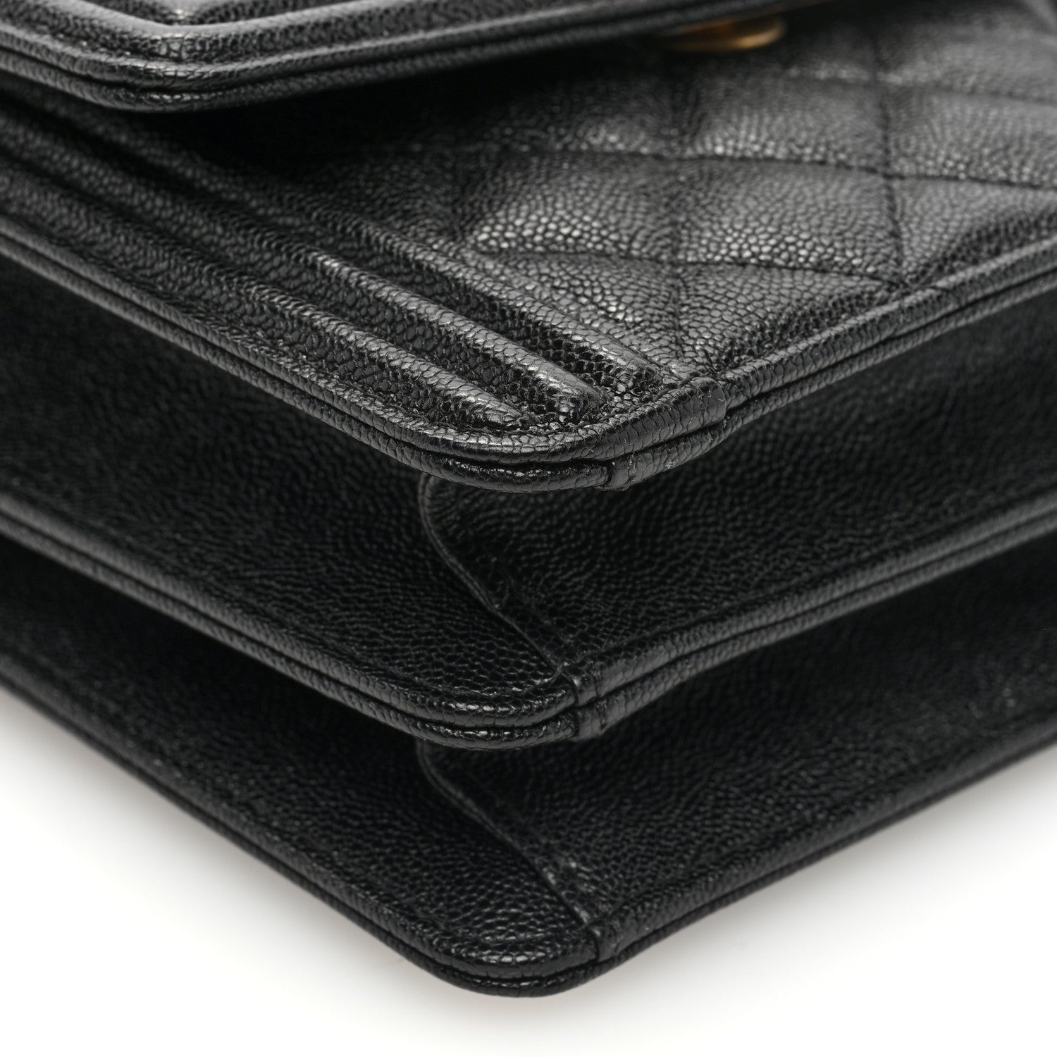 Chanel Caviar Quilted North South Boy Flap Black 9 of 10