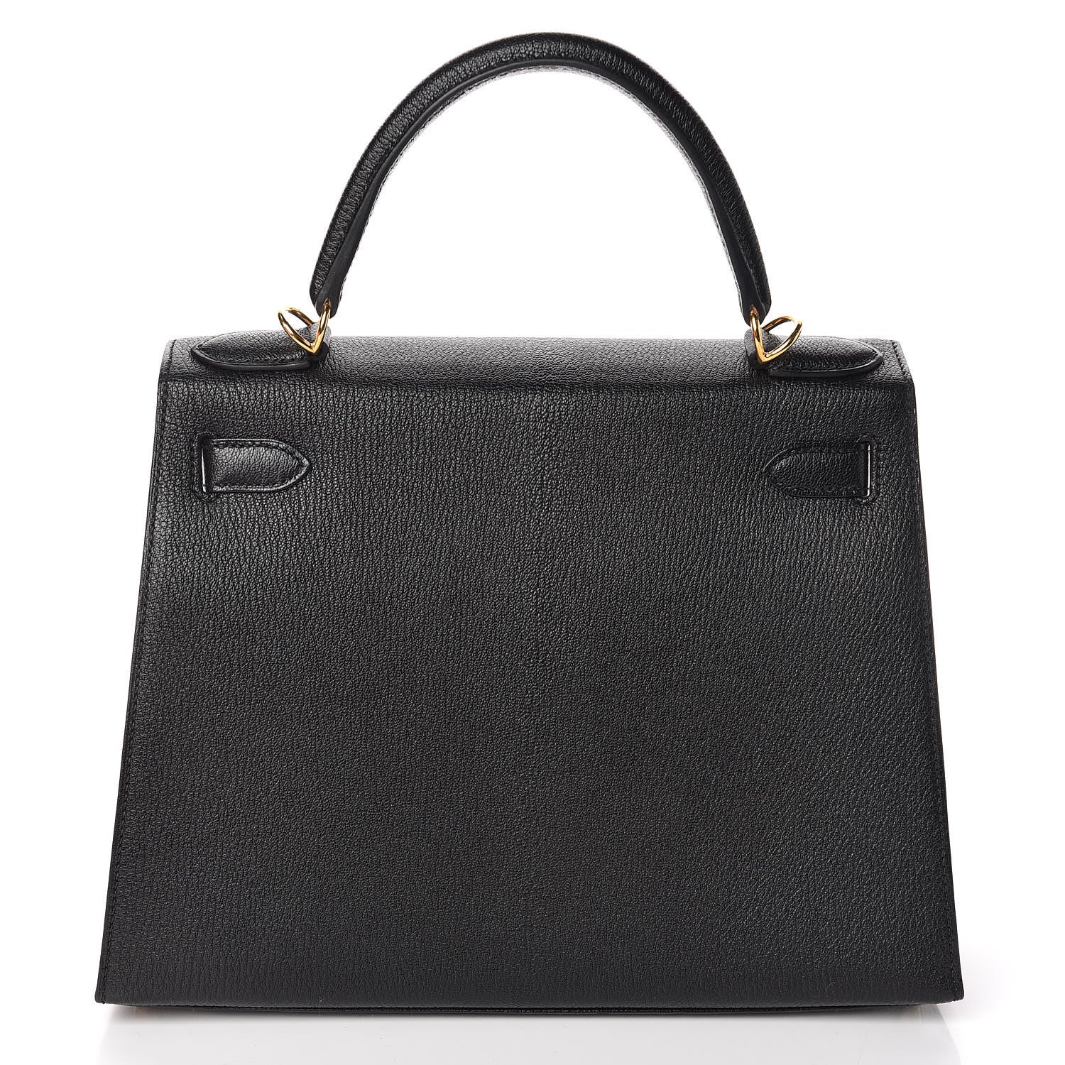 Hermes Chevre Mysore Horseshoe Kelly Sellier 28 Black Deep Red 4 of 36