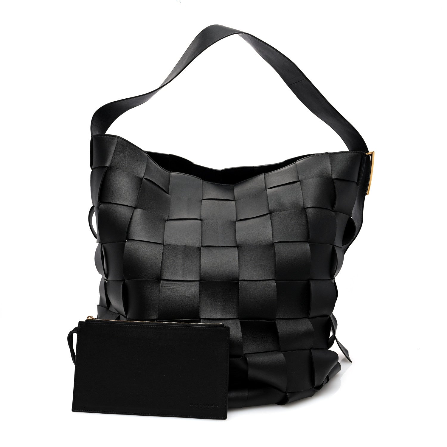 Bottega Veneta Nappa Maxi Intreccio Large Shoulder Bag Black 2 of 10