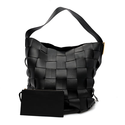 Bottega Veneta Nappa Maxi Intreccio Large Shoulder Bag Black 2 of 10