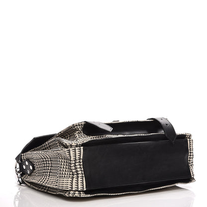 Proenza Schouler Canvas Houndstooth Printed Medium PS1 Satchel White Black 5 of 9