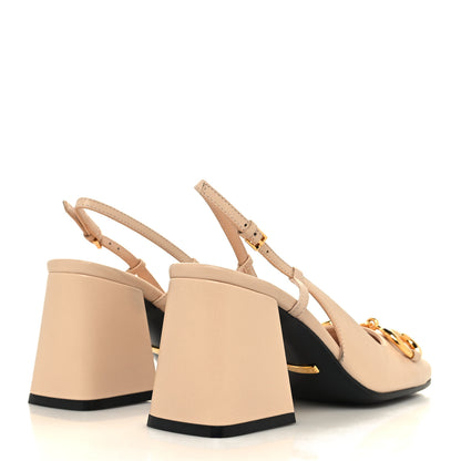 Gucci Malaga Kid Horsebit 75mm Slingback Pumps 35.5 Skin Rose 4 of 8