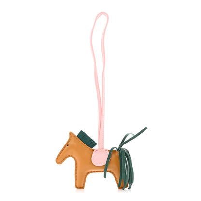 Hermes Milo Lambskin Grigri Rodeo Horse Bag Charm PM Sesame Malachite Rose Sakura 1 of 5