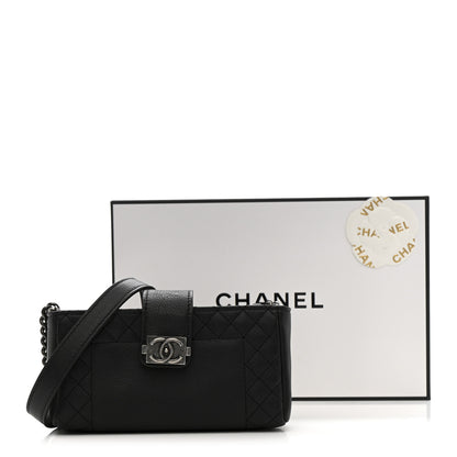 Chanel Calfskin Boy Reverso Mini Pochette Black 12 of 12