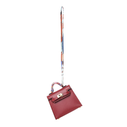 Hermes Tadelakt Mini Kelly Twilly Bag Charm Rouge Vif 1 of 5