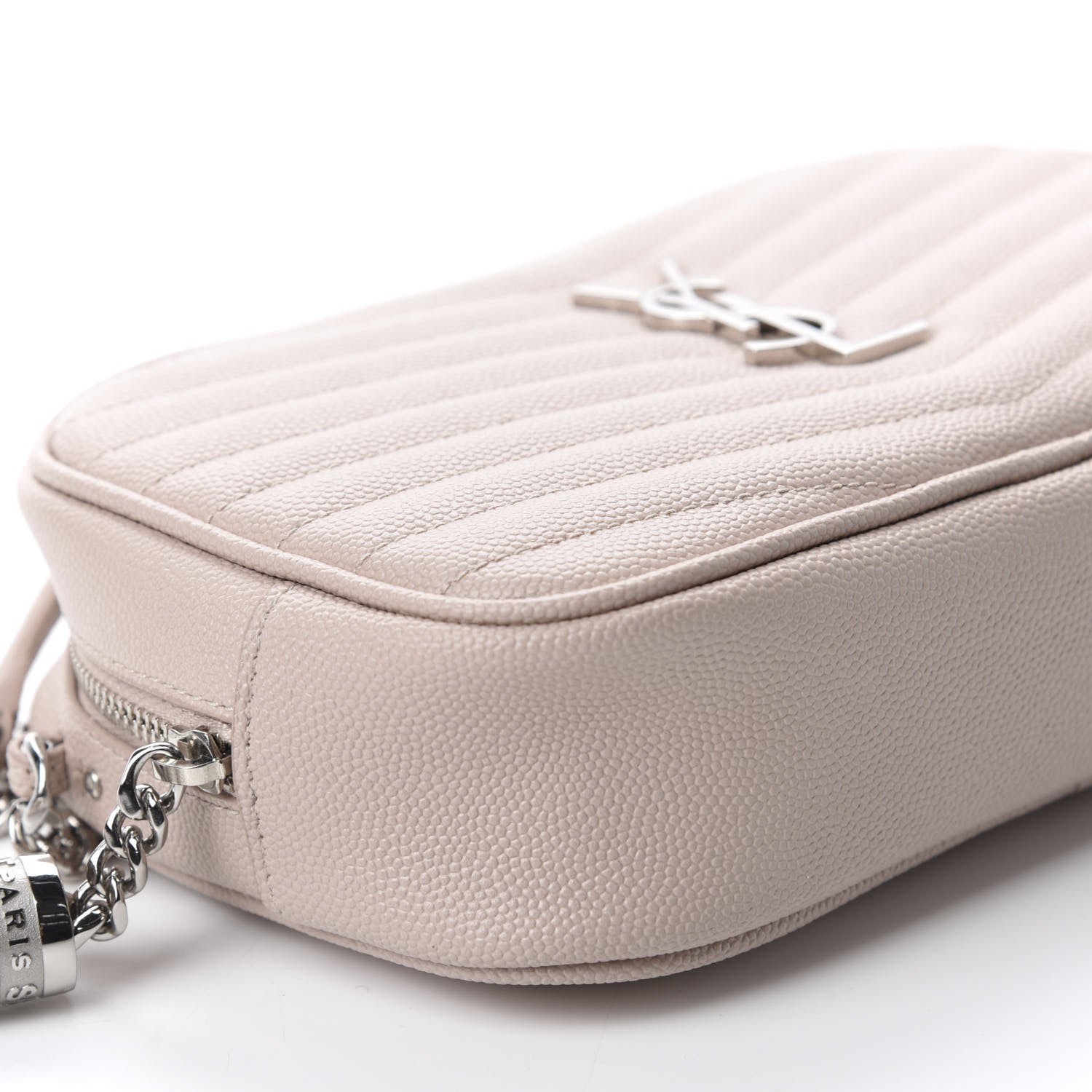 Saint Laurent Grain De Poudre Matelasse Monogram Mini Lou Camera Bag Marble Pink 6 of 11