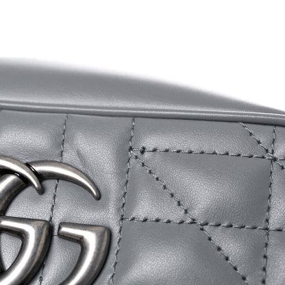 Gucci Calfskin Matelasse Aria Small GG Marmont Chain Shoulder Bag Deep Grey 11 of 13