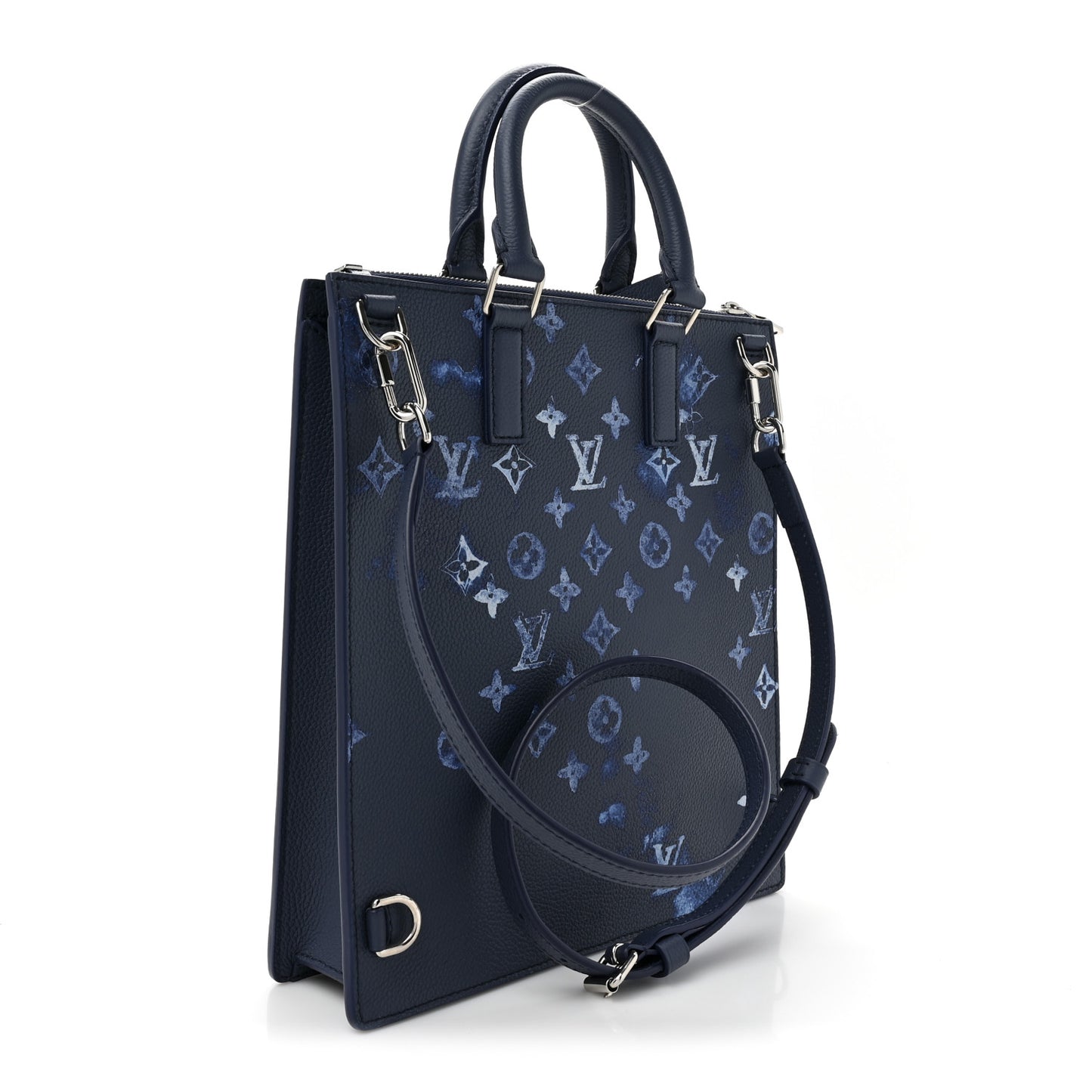 LOUIS VUITTON Monogram Ink Watercolor Sac Plat Zippé Blue