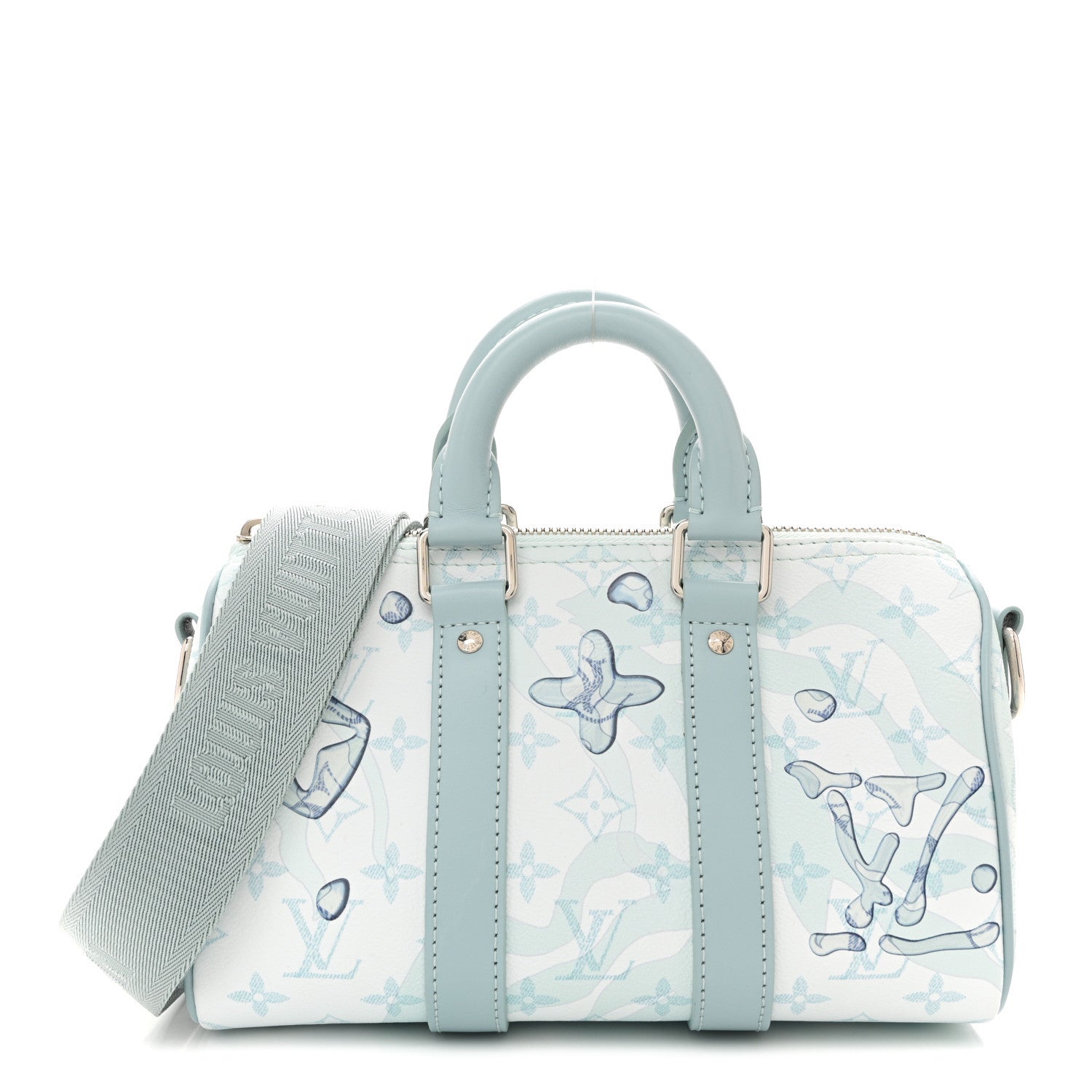 Louis Vuitton Monogram Aquagarden Keepall Bandouliere 25 Crystal Blue 1 of 10