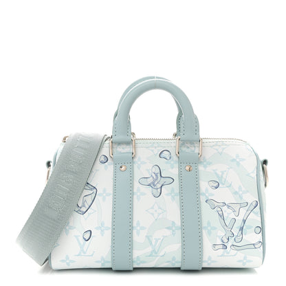 Louis Vuitton Monogram Aquagarden Keepall Bandouliere 25 Crystal Blue 1 of 10