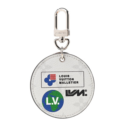 Louis Vuitton Monogram Porte Cle Logo Bag Charm Key Ring White 1 of 5
