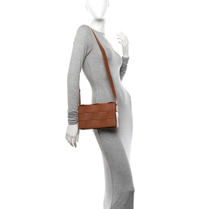 Bottega Veneta Lambskin Maxi Intrecciato Cassette Crossbody Bag Caramel 2 of 10