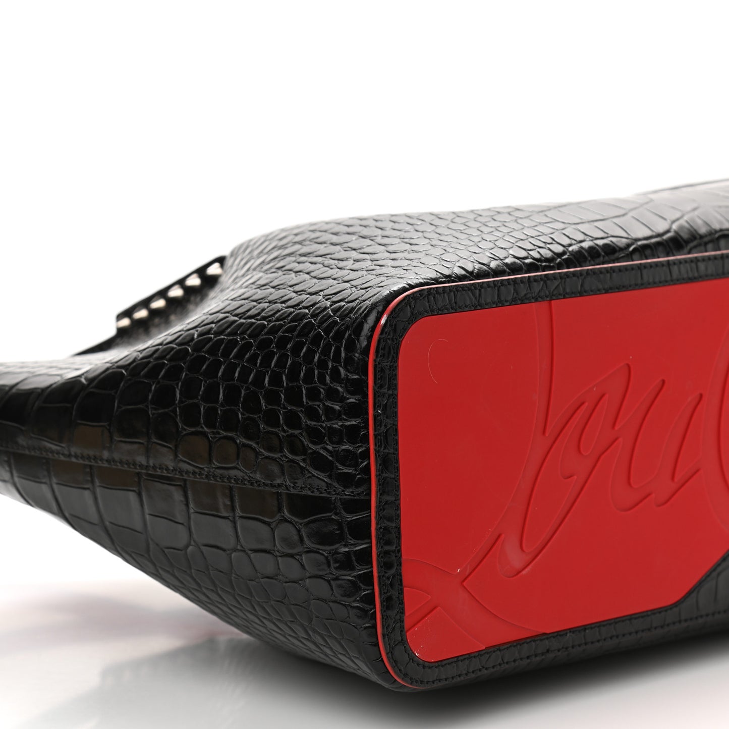 Calfskin Crocodile Embossed Spikes Large Cabarock Black