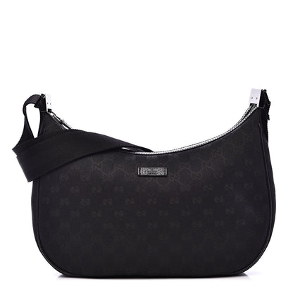 Gucci Monogram Medium Half Moon Hobo Black 1 of 10