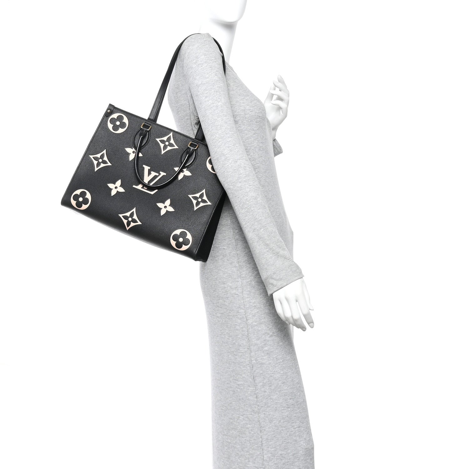 Louis Vuitton Empreinte Monogram Giant Onthego MM Black Beige 2 of 9