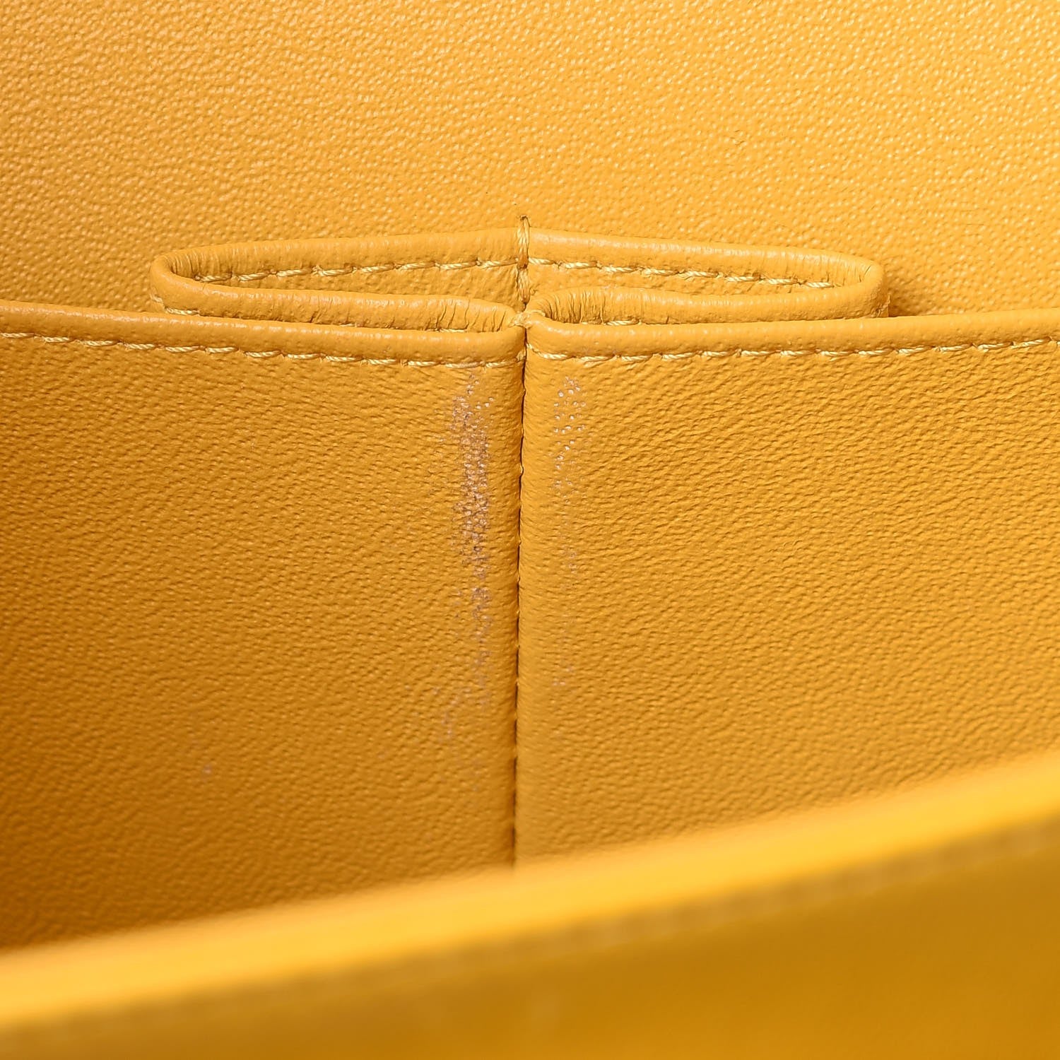 Chanel Lambskin Quilted Jumbo Double Flap Yellow 9 of 12