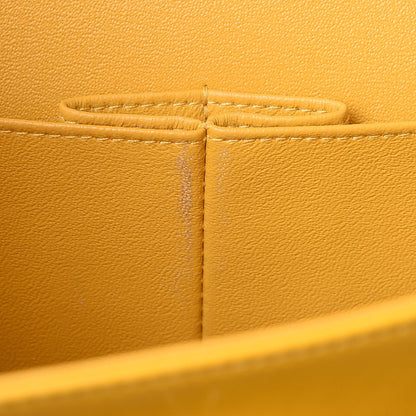 Chanel Lambskin Quilted Jumbo Double Flap Yellow 9 of 12
