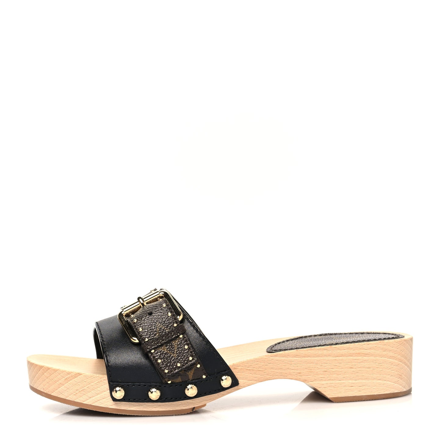 Calfskin Monogram Cottage Mules 36 Black