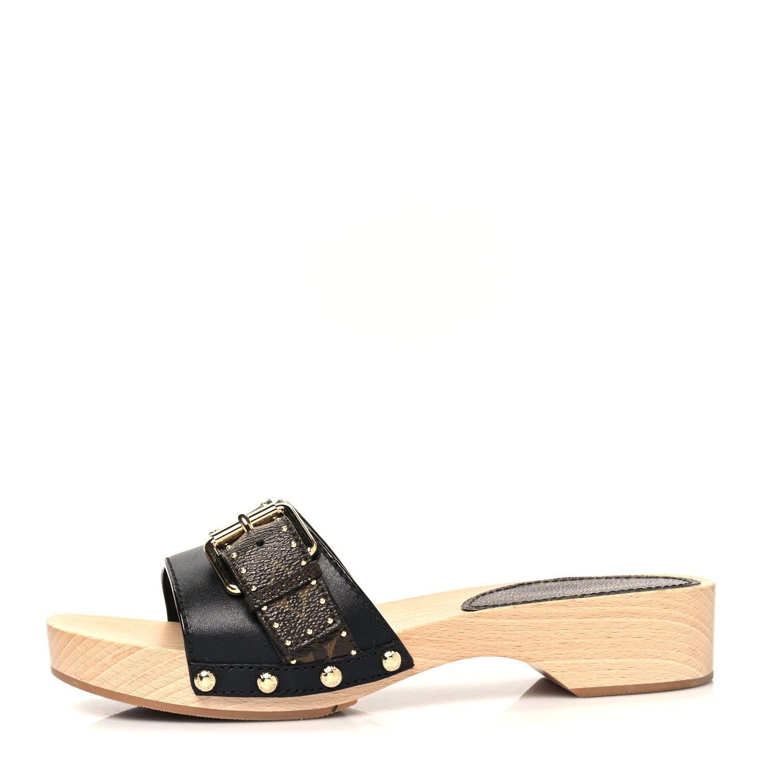 Louis Vuitton Calfskin Monogram Cottage Mules 36 Black 1 of 7