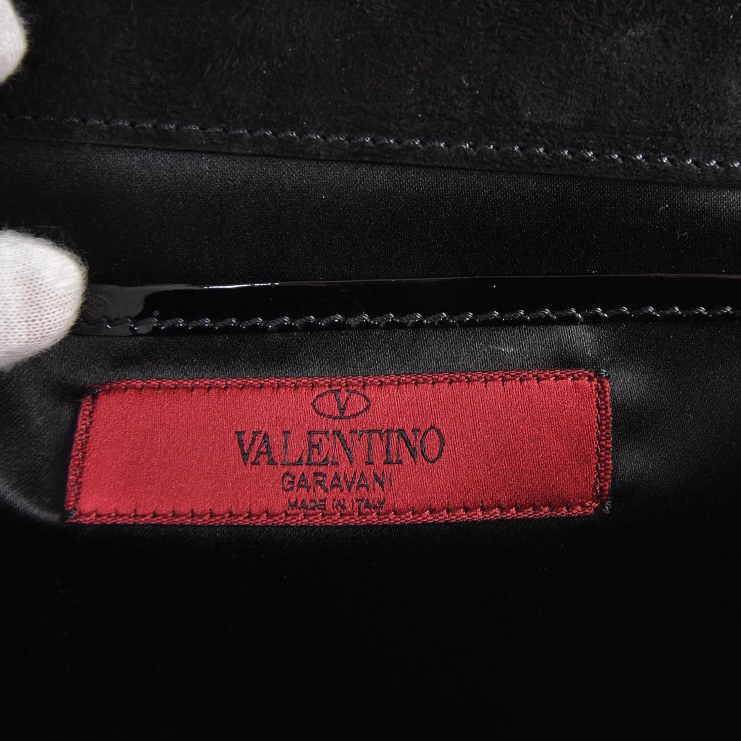 Valentino Garavani Patent Histoire Shoulder Bag Black 7 of 9