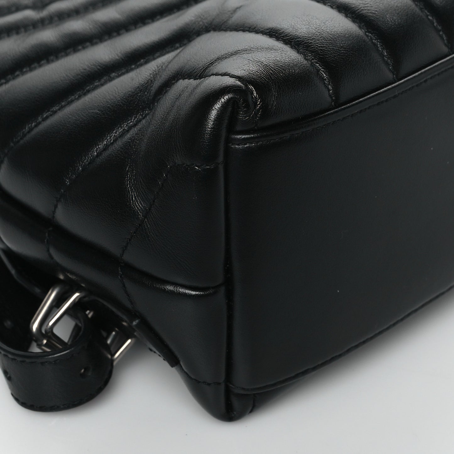 Calfskin Y Quilted Monogram Small Loulou Backpack Black