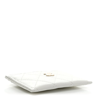 Chanel Caviar Quilted Card Holder White 4 of 9