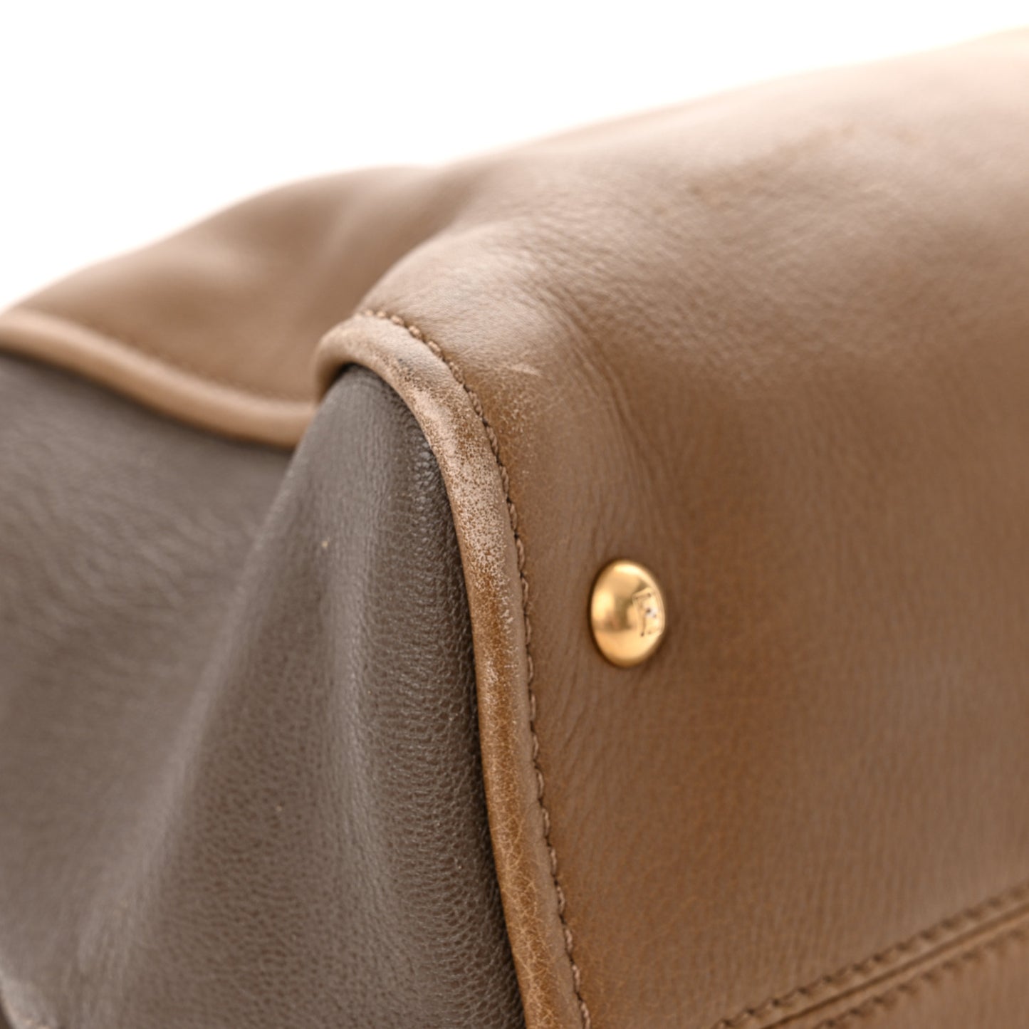 Capra Vitello Saddle Colorblock Large Chameleon Tote Grigio