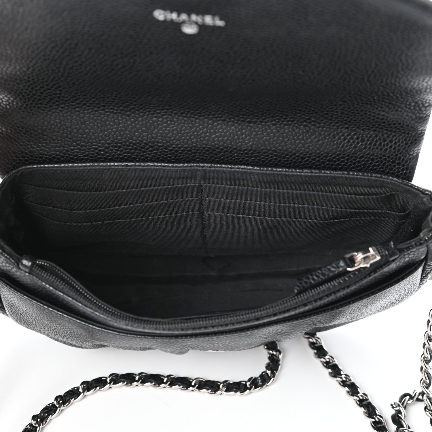 Chanel Caviar Half Moon Wallet On Chain WOC Black 5 of 11