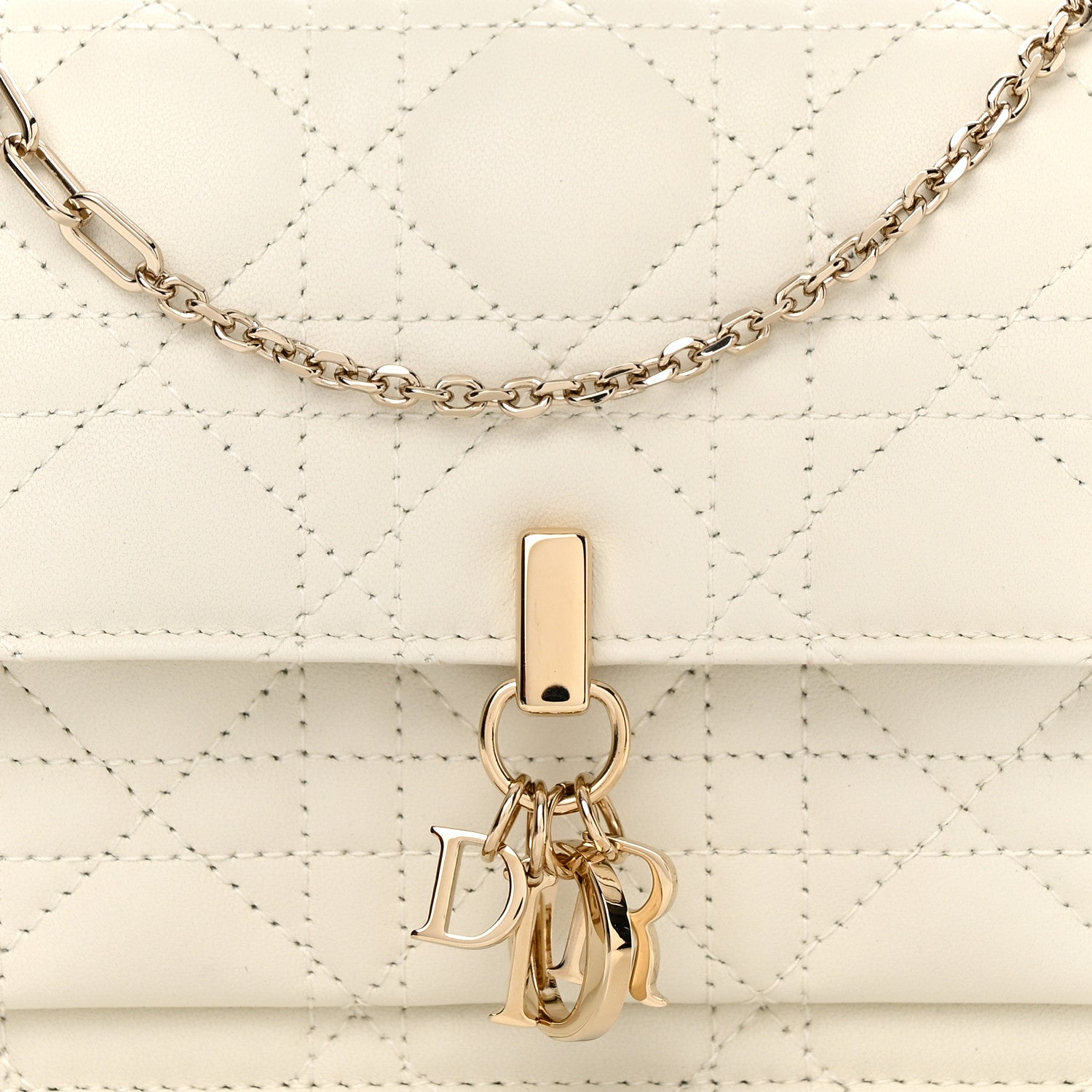 Christian Dior Lambskin Cannage Lady Dior Chain Pouch Latte 8 of 12