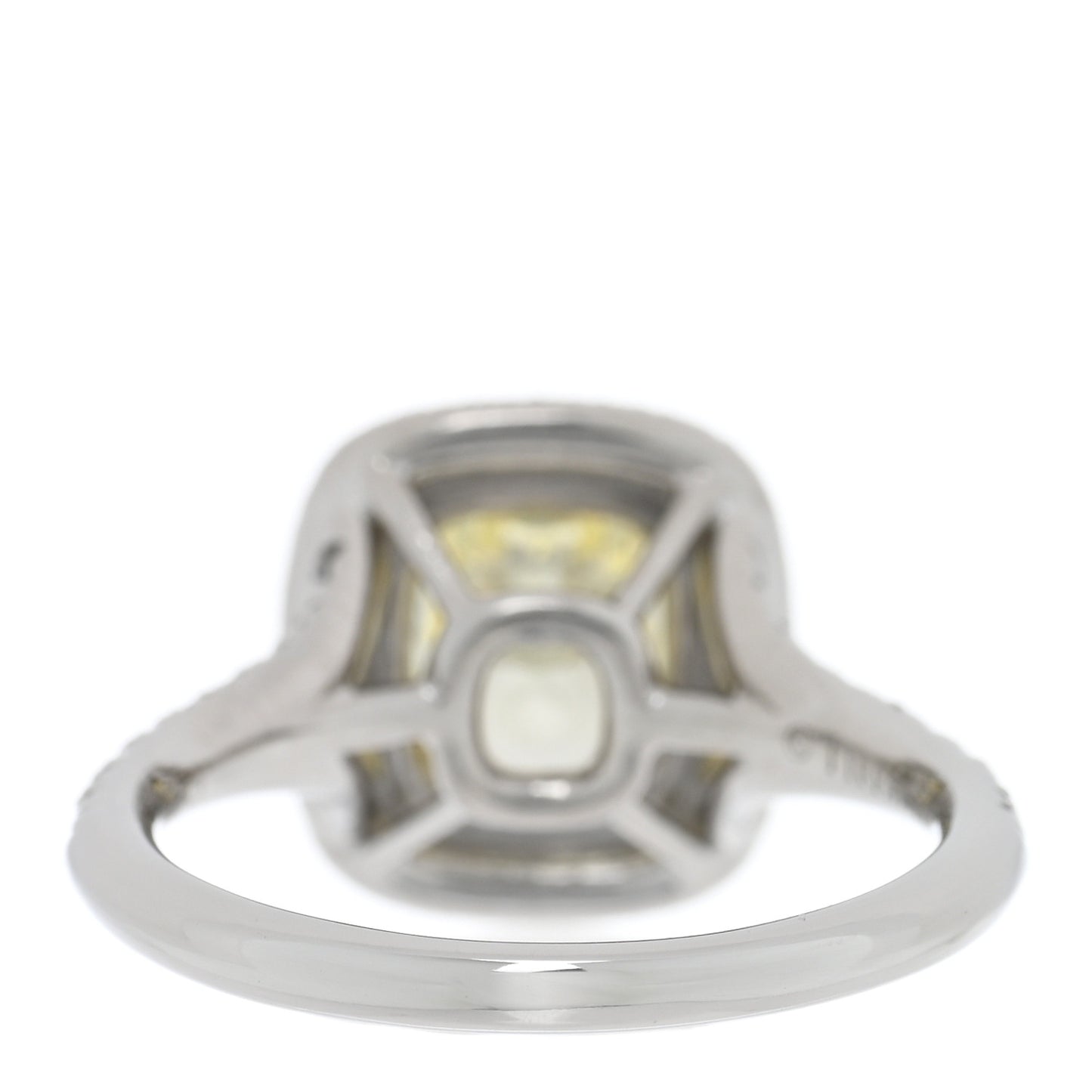 Platinum 18K Yellow Gold Fancy Yellow Diamond 1.29ct Soleste Engagement Ring 52 6