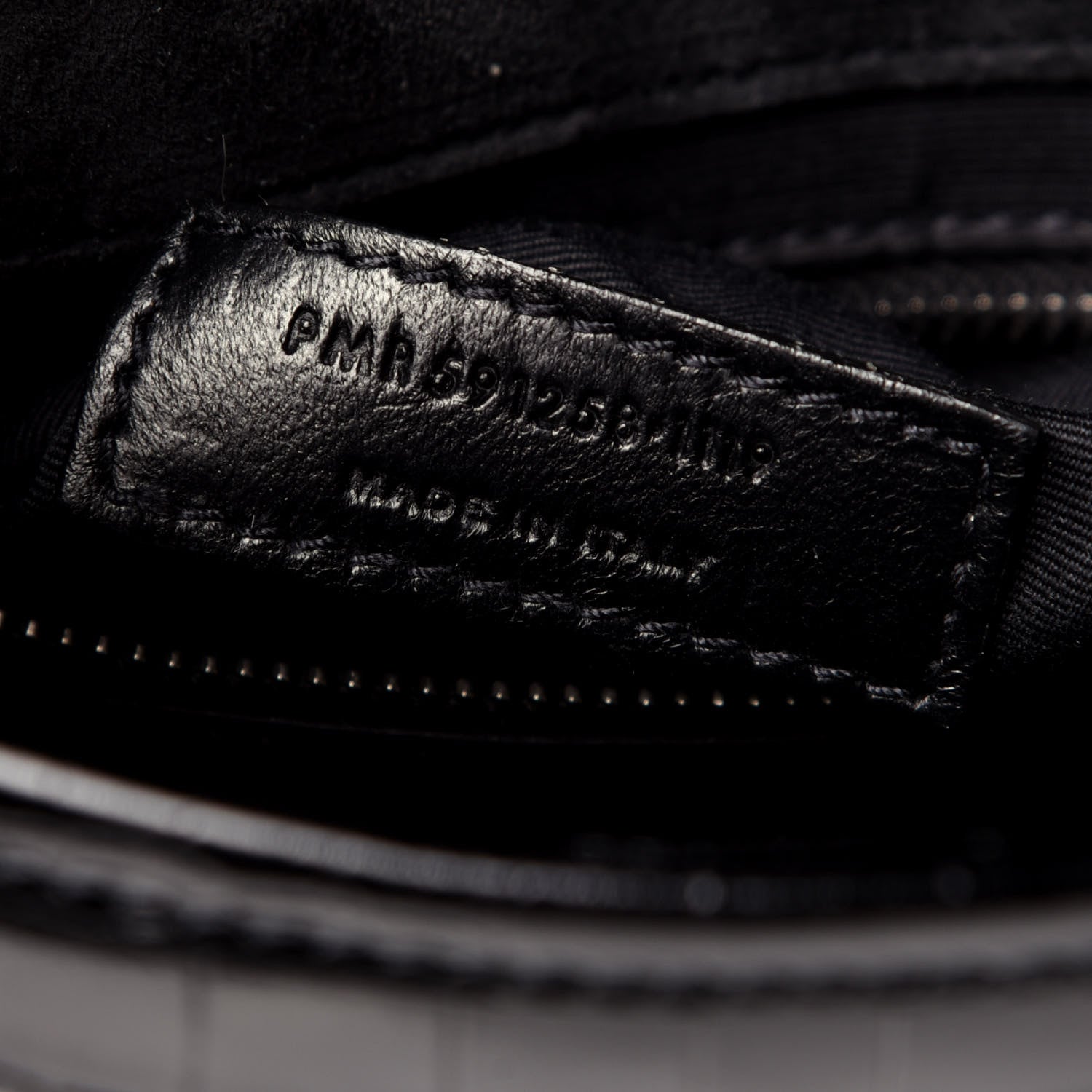 Saint Laurent Crocodile Embossed Lambskin Matelasse Monogram Niki Chain Wallet Black 7 of 12
