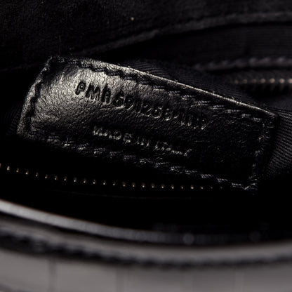 Saint Laurent Crocodile Embossed Lambskin Matelasse Monogram Niki Chain Wallet Black 7 of 12