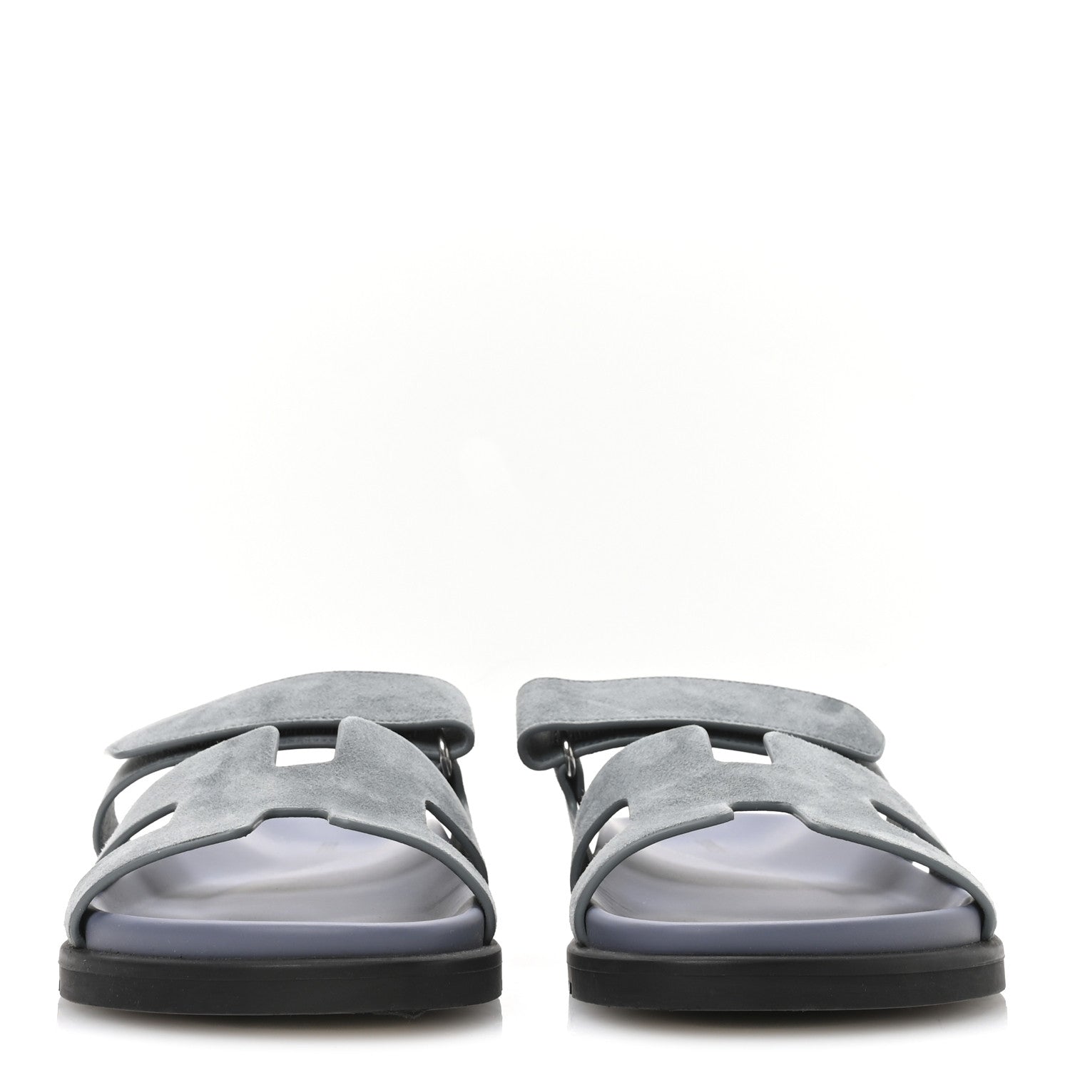 Hermes Suede Goatskin Womens Chypre Sandals 40 Vert D'Eau 3 of 9